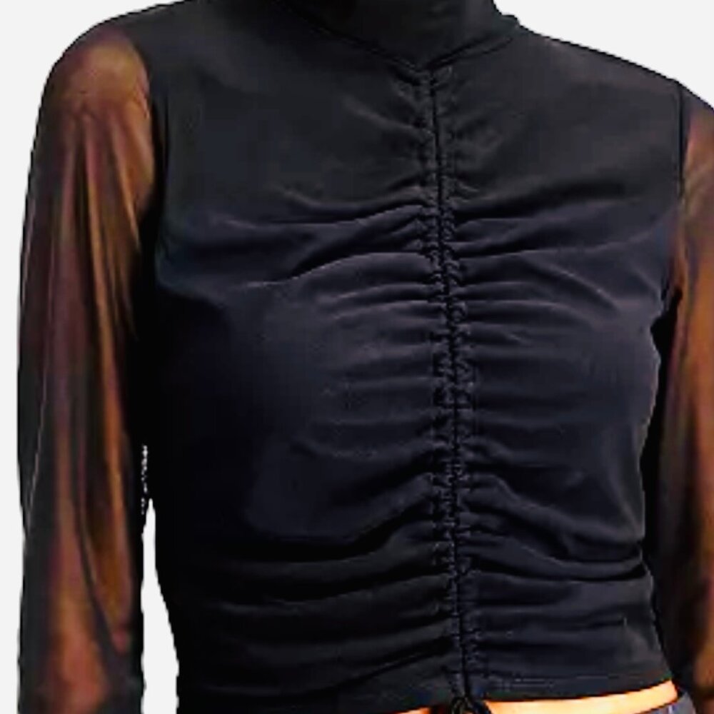 Self Esteem Juniors Ruched Top Black (Jr.L/runs small) New With Tag